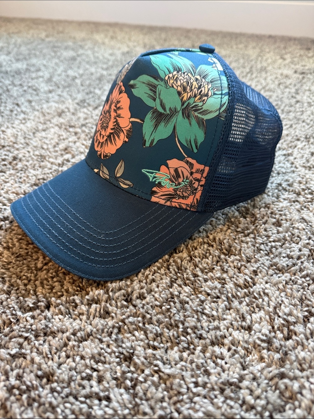 Prana Women’s Navy Floral Trucker Hat